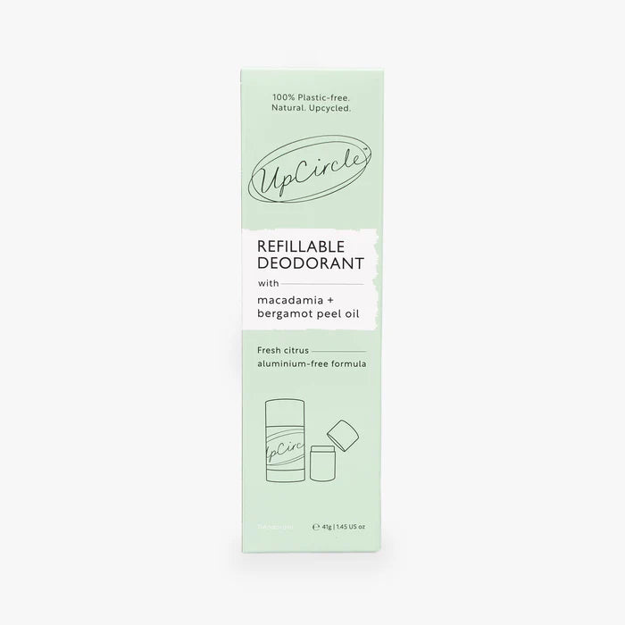 Upcircle Beauty - Déodorant rechargeable à la macadamia et à la bergamote - 1 étui + 1 recharge