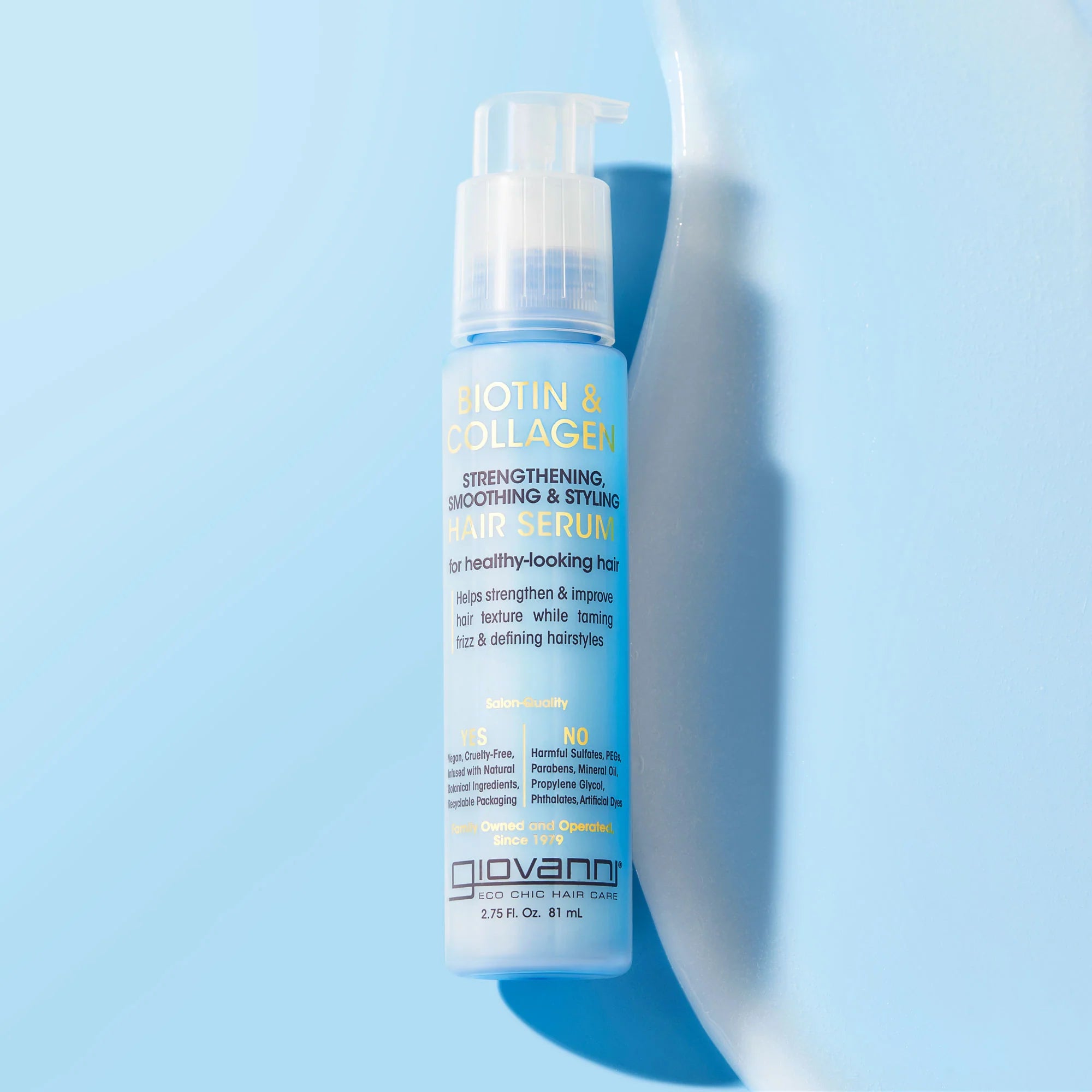 Sérum lissant et coiffant, fortifiant à la biotine et au collagène - Giovanni Cosmetics - 81 ml