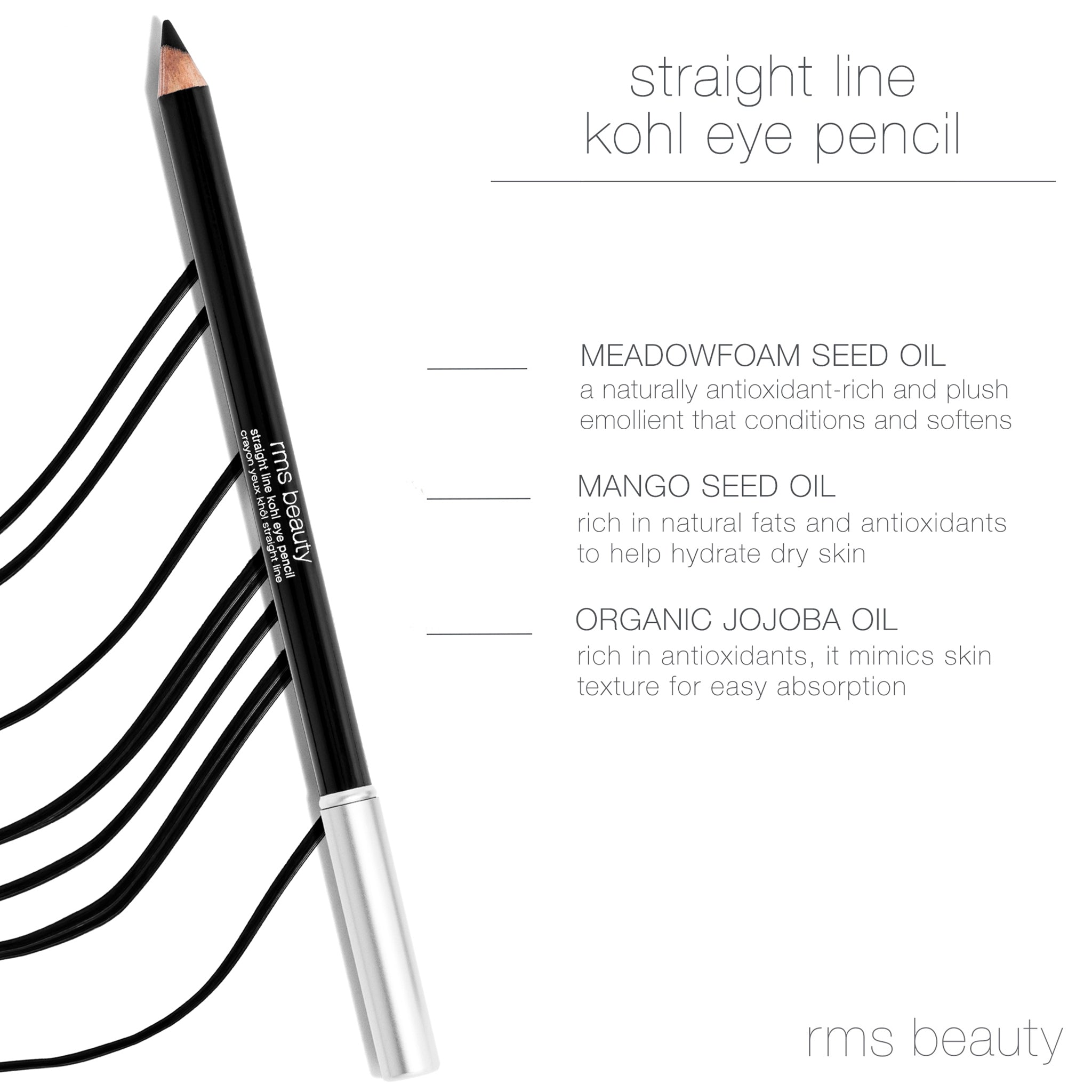 Crayon Yeux Kohl Straight Line avec taille-crayon - RMS BEAUTY