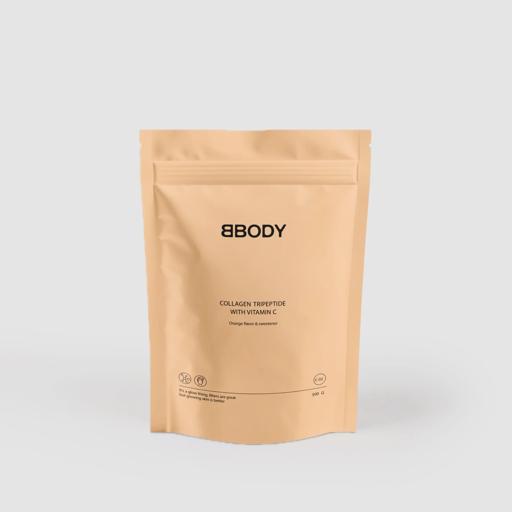 BBody – Collagène de poisson tripeptide 96 % + vitamine C – 300 g de poudre